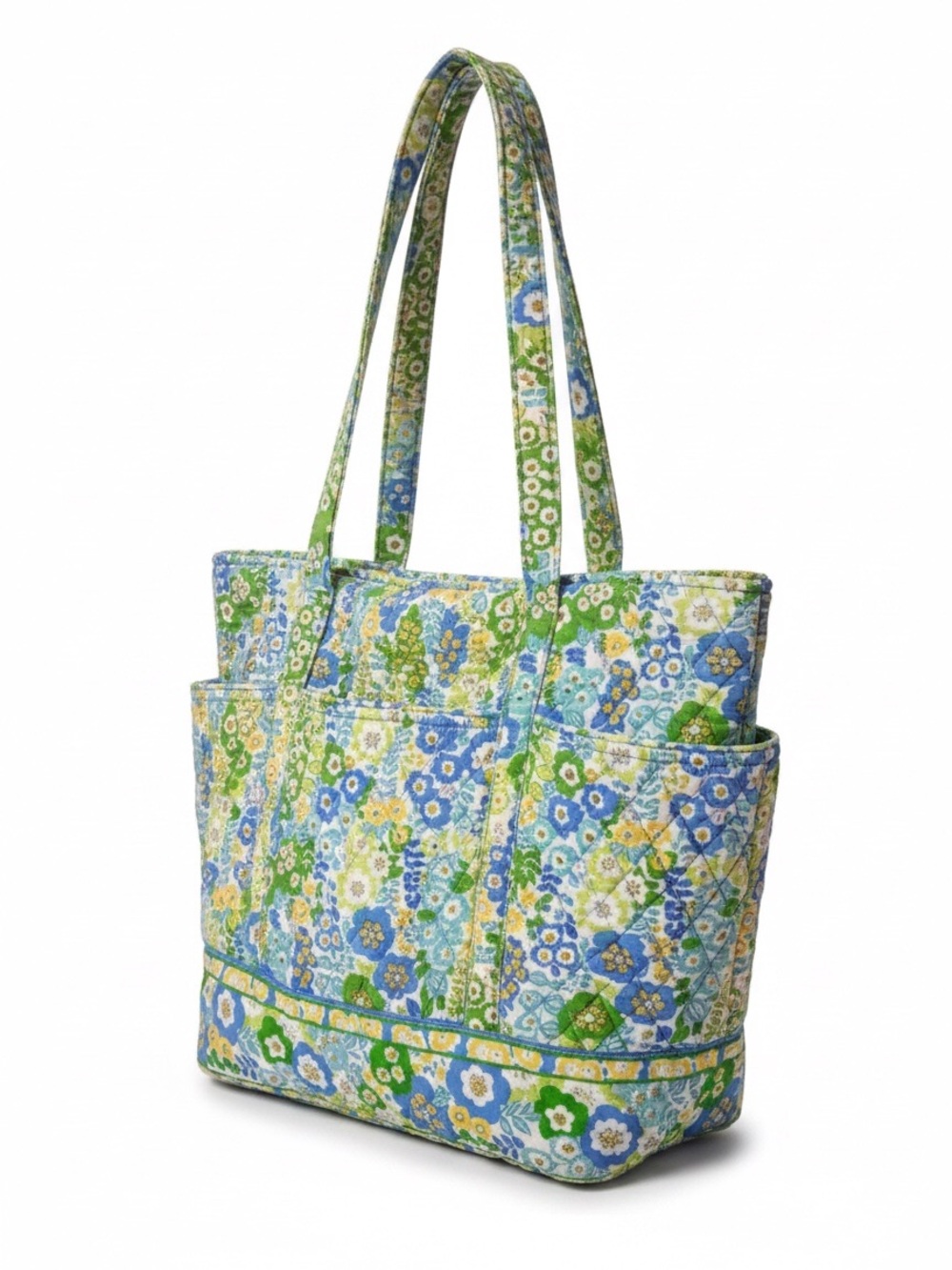 Vera Bradley Go Round Tote-English Meadows Blue/Green/Yellow GUC